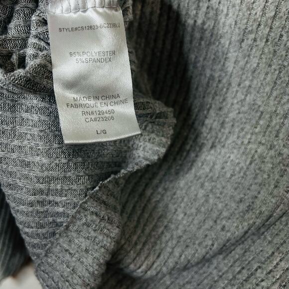 Como Blu Ribbed Long Sleeve Top Grey L - Picture 7 of 7